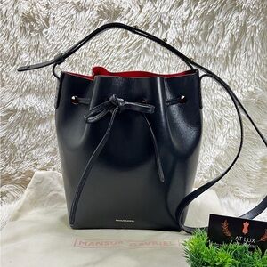 Mansur Gavriel Black and Red Shoulder Bag